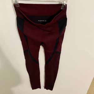 Maroon and black A&F workout legging